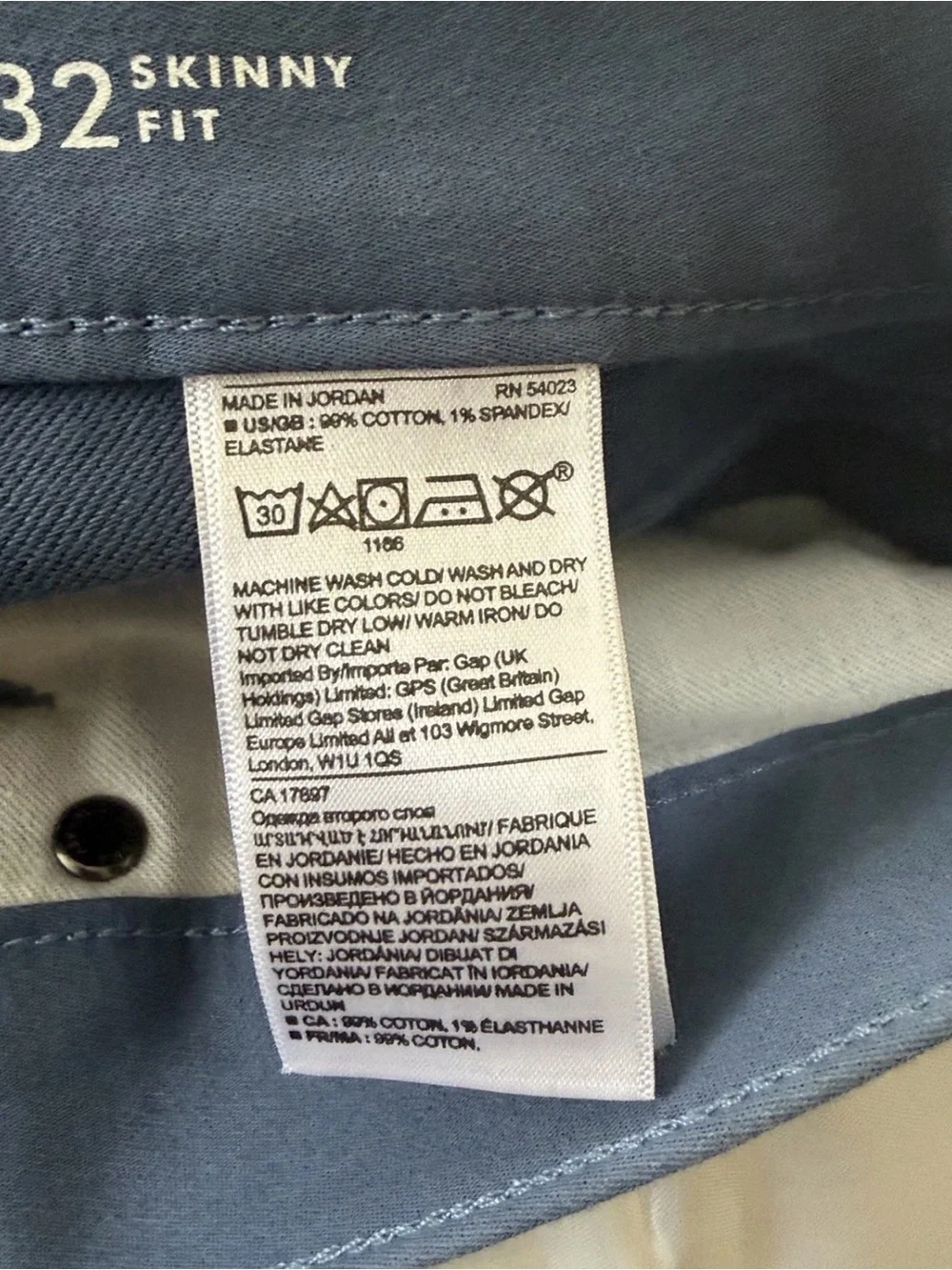 Men Banana Republic Skinny Traveler Pants Slate Blue 32Wx32L